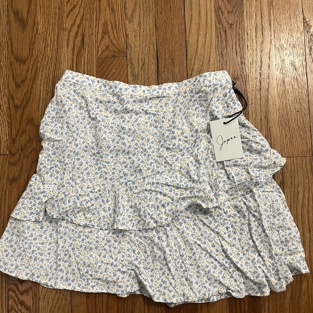 Blue and yellow floral skirt